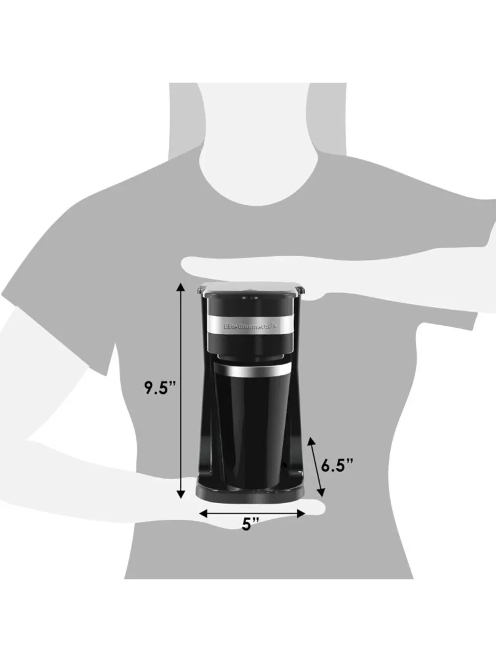 Compact Single-Serve Coffee Maker - Personal Brew Machine, Fast & Easy, Black